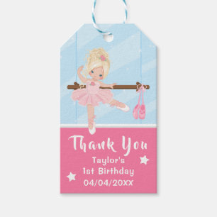 Etiquetas Para Regalos Blonde Hair Ballerina Cumpleaños Rosa Gracias Rega