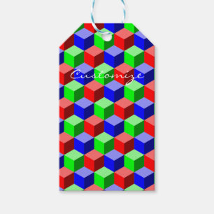 Etiquetas Para Regalos Bloques de edificios coloridos Thunder_Cove 3-D