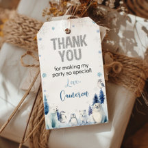 Blue Arctic Animals Winthday Gracias