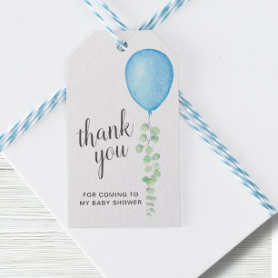 Etiquetas Para Regalos Blue Balloon Baby Shower Gracias
