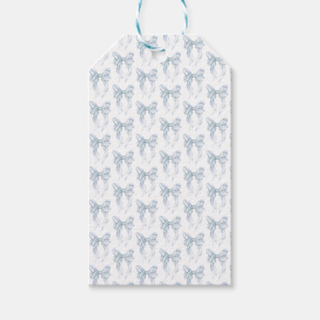 Etiquetas Para Regalos Blue Bow  (Anverso)