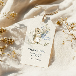 Etiquetas Para Regalos Blue Bow Squirrel Thank You Baby Shower