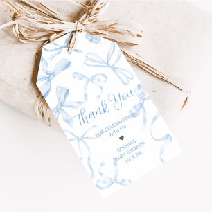 Etiquetas Para Regalos Blue Bow Sweet 16th Birthday Party Favor Tags