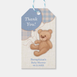 Etiquetas Para Regalos Blue Boy Balloon Teddy Bear Gracias