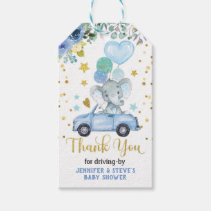 Etiquetas Para Regalos Blue Boy Elephant Drive De Baby Shower Parade