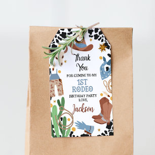 Etiquetas Para Regalos Blue Brown Saddle Up First Rodeo Primer Cumpleaños