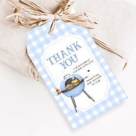 Etiquetas Para Regalos Blue Burger BBQ Baby Shower Favor Tags