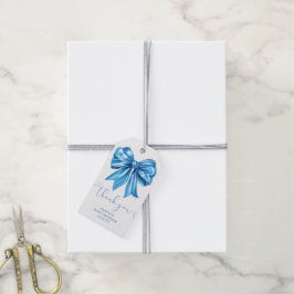 Etiquetas Para Regalos Blue Coquette Bow Wildflowers Baby Shower Favor