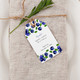 Etiquetas Para Regalos Blue eberry Berry First Birday Watercolor Cute