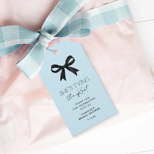 Etiquetas Para Regalos Blue está atando la ducha de novia de Knot Bow