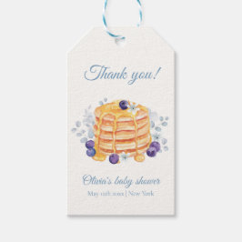 Etiquetas Para Regalos Blue Floral Blueberry Pancake Brunch Baby Shower