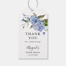 Etiquetas Para Regalos Blue Floral Bridal Shower