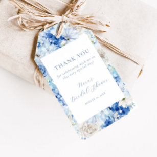 Etiquetas Para Regalos Blue Floral Bridal Shower