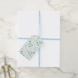 Etiquetas Para Regalos Blue Garden Watercolor Stems Boda