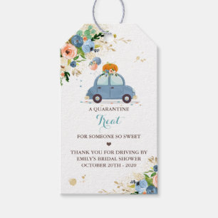 Etiquetas Para Regalos Blue & Gold Pumpkin Drive by Bridal Shower