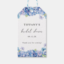 Etiquetas Para Regalos Blue Hydrangea Floral Bridal Shower Thank You