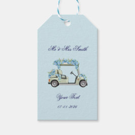 Etiquetas Para Regalos Blue Hydrangea Floral Golf Cart Wedding Favor Tags