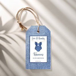 Etiquetas Para Regalos Blue jean girls denim baby shower thank you favor