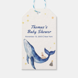 Etiquetas Para Regalos Blue Ocean Whimsical Duck Stars Whale Baby Shower