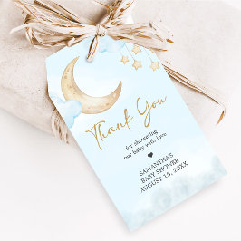 Etiquetas Para Regalos Blue Over the Moon Baby Shower Favor Tags