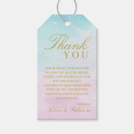 Etiquetas Para Regalos Blue Pink Ombre Gender Reveal Baby Shower Thank