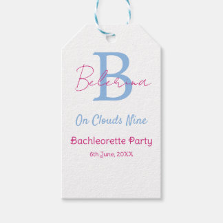 Etiquetas Para Regalos blue pink on clouds nine monogram bachelorette par