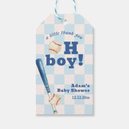 Etiquetas Para Regalos Blue Plaid Little Slugger Baseball Baby Shower 