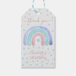 Etiquetas Para Regalos Blue Purple Pastel Rainbow First Birday