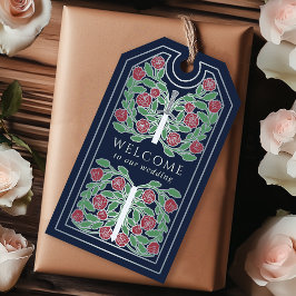 Etiquetas Para Regalos Blue Royal Medieval Silver Sword Wedding Welcome