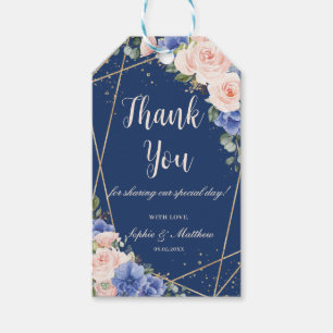 Etiquetas Para Regalos Blue Rubor Floral Boda Bridal Favor de la novia Gr