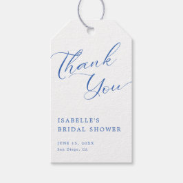 Etiquetas Para Regalos Blue Script Bridal Shower