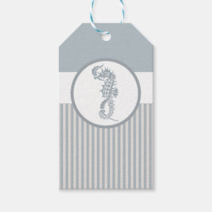 Etiquetas Para Regalos Blue Seahorse Blue Classic Nautical Elegant