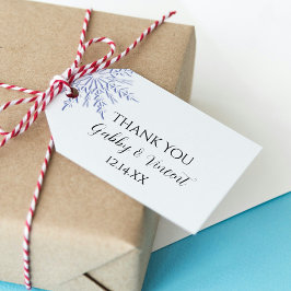 Etiquetas Para Regalos Blue Snowflake on White Winter Wedding Favor Tags