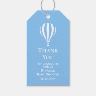 Etiquetas Para Regalos Blue Strike Hot Air Balloon Baby Shower Gracias