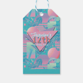 Etiquetas Para Regalos Blue Summer Vaporwave Sunset Birthday