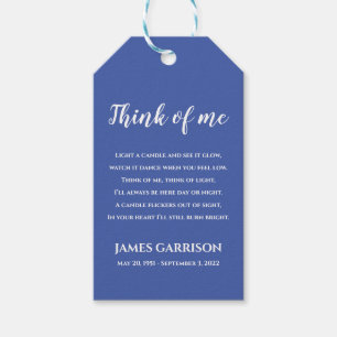 Etiquetas Para Regalos Blue Think Of Me Celebration of Life Candle Gift T