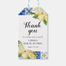 Etiquetas Para Regalos Blue Tile Lemon Italiana Bridal Shower Favorito Et
