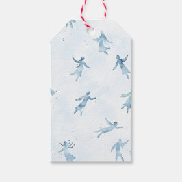 Etiquetas Para Regalos Blue Watercolor Abstract Silhouettes