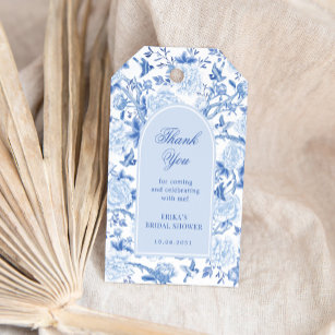 Etiquetas Para Regalos Blue White Chinoiserie Floral Bridal Shower Favori