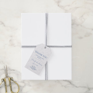 Etiquetas Para Regalos Blue & White Vintage Floral Wedding tagタグ
