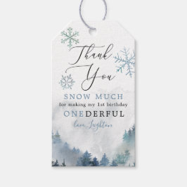 Etiquetas Para Regalos Blue Winter ONEderland Boy primer cumpleaños