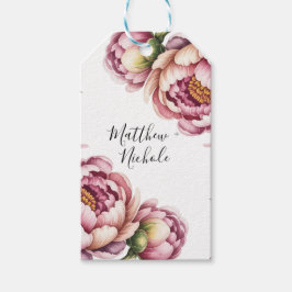 Etiquetas Para Regalos Blush Pink and White Cotton Wedding Thank You