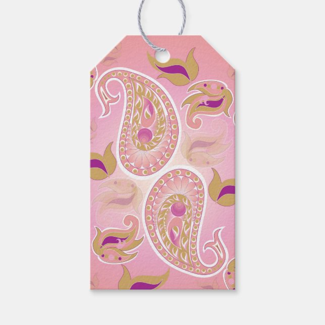 Etiquetas Para Regalos Blushing Paisley (Anverso)