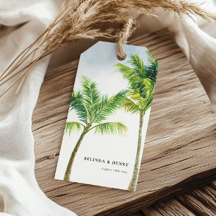 Etiquetas Para Regalos Boda acuática Palm Tree Beach
