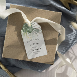 Etiquetas Para Regalos Boda Agradecimiento Monstera Verde Tropical
