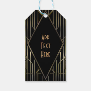 Etiquetas Para Regalos Boda Art Déco de los años 20 con estilo Gatsby Gla