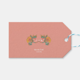 Etiquetas Para Regalos Boda Art Nouveau de color rosa