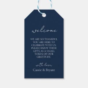Etiquetas Para Regalos Boda azul de la Marina moderna Bolsa de bienvenida