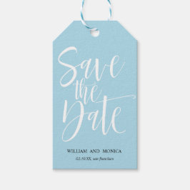 Etiquetas Para Regalos Boda AZURE blanco de caligrafía negrita MODERNO