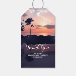 Etiquetas Para Regalos Boda Beach Sunset Palms